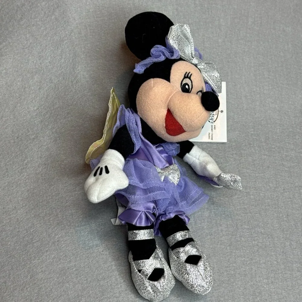 Sugar Plum Minnie Mouse Purple Fairy The Disney Store Bean Bag Plush 9